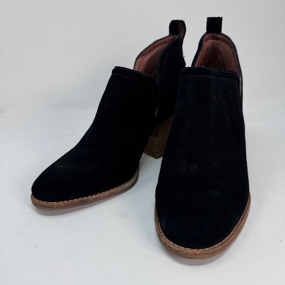 Jeffrey Campbell‎ Womens 8 Black Suede Leather "Rosalee" Block Heel Bootie - Picture 3 of 7